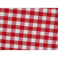 Red/White Checks Twill CVC Yarn Dyed Fabric Shirting